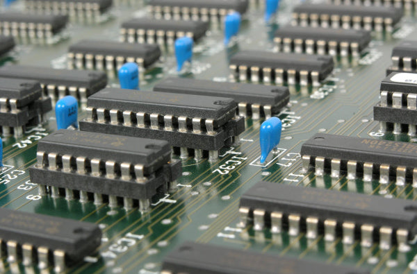 Electronics manufacturing — silicon wafer or chip-production process imagery